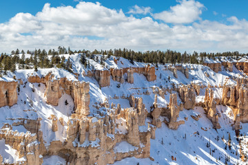 Looking out from Bryce Point over Bryce Canyon, on a sunny winters day