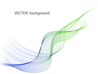 Abstract vector background, blue and green waved lines for brochure, website, flyer design.