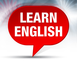 Learn English Red Bubble Background