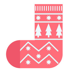 Winter sock flat illustration on white