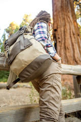 hiker in Sequoia national park in California, USA