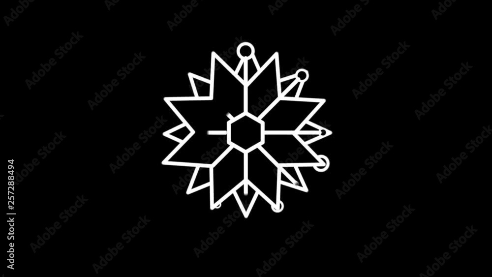 Poster snowflake weather forecast line icon on the alpha channel