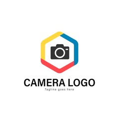 Camera logo template design. Camera logo with modern frame vector design