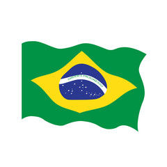 Waving flag of Brazil. Vector illustration design