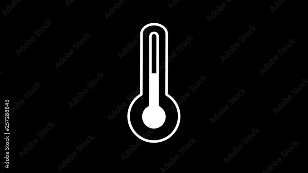 Poster thermometer weather forecast line icon on the alpha channel