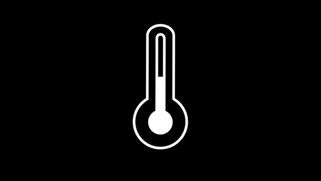 Thermometer Weather Forecast Line Icon On The Alpha Channel