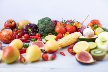 Different organic vegetables.