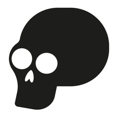 Skull flat illustration on white