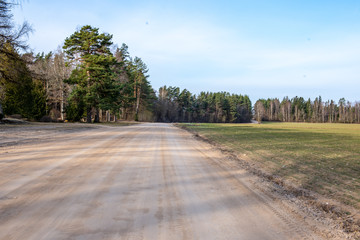 empty gravel road in autumn