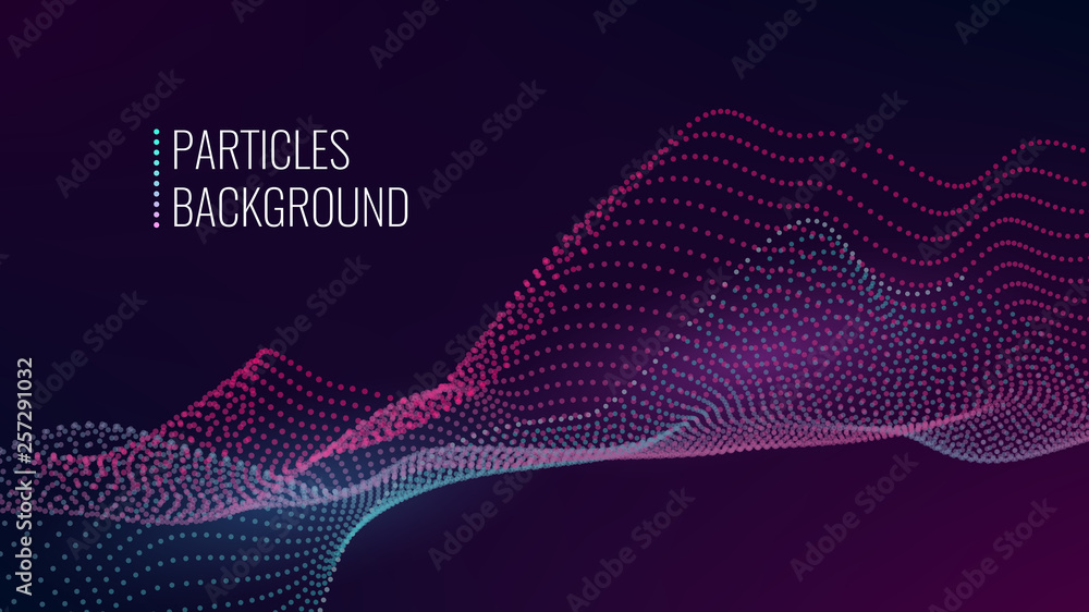 Poster cyber technological background. nanotechnology. scientific hi-tech backdrop for user interface. wavy