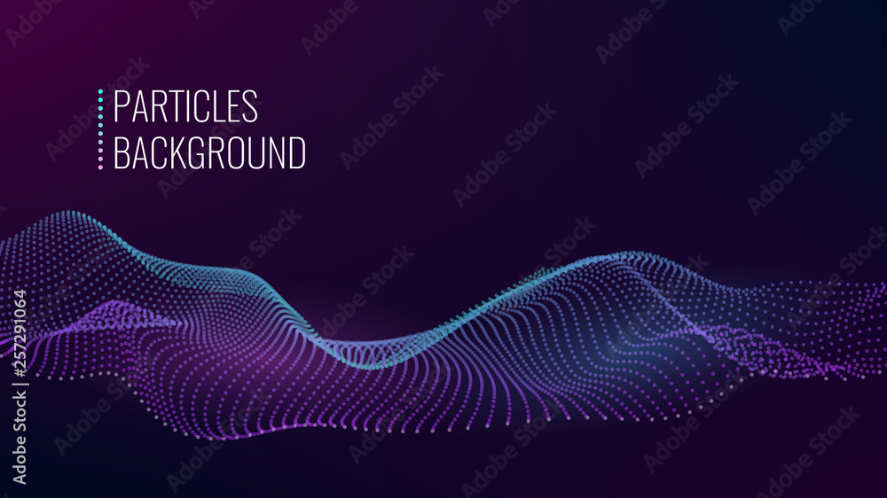 Poster cyber technological background. nanotechnology. scientific hi-tech backdrop for user interface. wavy