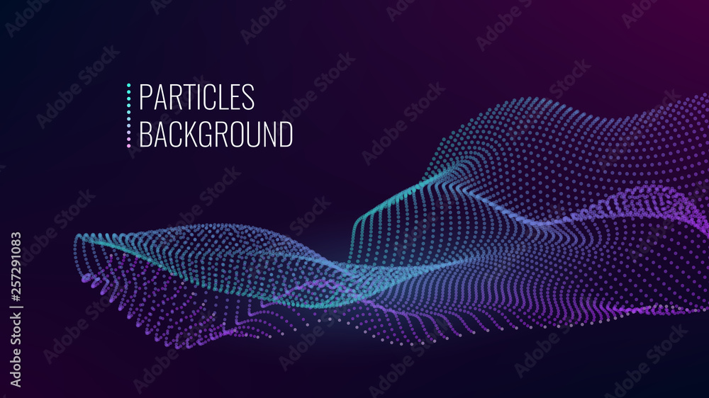 Poster cyber technological background. nanotechnology. scientific hi-tech backdrop for user interface. wavy