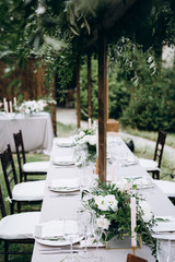 Wedding table decoration. Rustic.