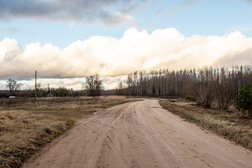 empty gravel road in autumn