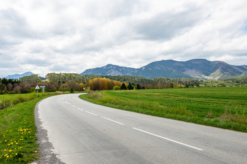 empty asphalt road in autumn