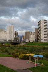 Obraz premium 豊平川の風景