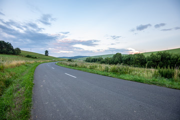 empty asphalt road in autumn