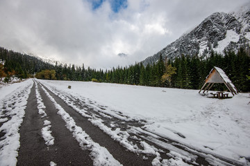 snow covered tourist trails in slovakia tatra mountains © Martins Vanags