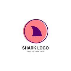 Shark logo template design. Shark logo with modern frame vector design