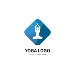 Yoga logo template design. Yoga logo with modern frame vector design