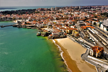 Fototapeta na wymiar Cascais in Portugal aus der Luft - Drohnenbilder mit DJI Mavic 2 Pro