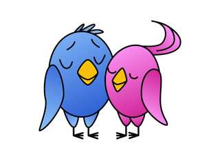 birds in love vector illustration
