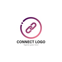 Connect logo template design. Connect logo with modern frame vector design