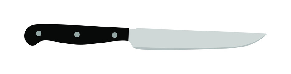 Kitchen knife vector isolated on white background. Major tool for kitchen in home or restaurant.