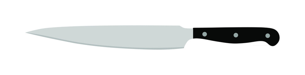 Kitchen knife vector isolated on white background. Major tool for kitchen in home or restaurant.