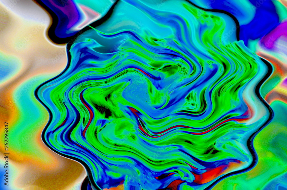 Poster multicolored abstract background with wavy circle.