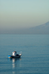 Traditional fishing boat in the Mediterranean sea