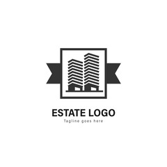 Real estate logo template design. Real estate logo with modern frame vector design