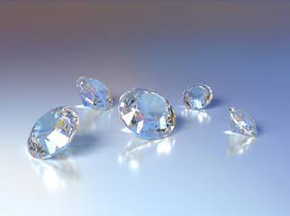 Diamonds. 3d rendering
