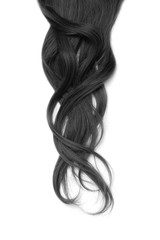 Long wavy black hair on white background. High resolution