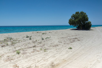 Famous Beach at Possidi Cape, Kassandra Peninsula, Chalkidiki, Central Macedonia, Greece