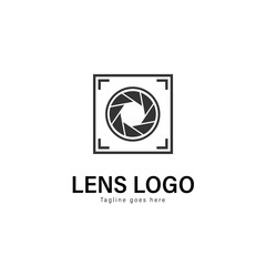 Lens logo template design. Lens logo with modern frame vector design