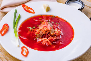 Borscht with sour cream