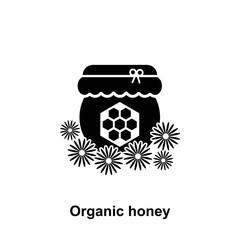 organic flower honey in jars icon. Element of beekeeping icon. Premium quality graphic design icon. Signs and symbols collection icon for websites, web design, mobile app