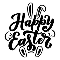 Fototapeta premium Calligraphy lettering for flyer design - Happy easter. Vector illustration. Template banner, poster, greeting postcard.