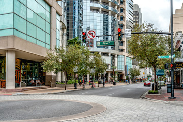 ORLANDO, FLORIDA, USA - DECEMBER, 2018: Pine Street.