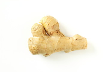Fresh ginger root isolated on white background