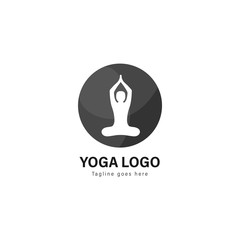 Yoga logo template design. Yoga logo with modern frame vector design