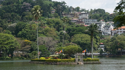 Naklejka premium Temple of the Sacred Tooth Relic (Sri Dalada Maligawa) is a Buddhist temple situated in world heritage site, Kandy, Sri Lanka.