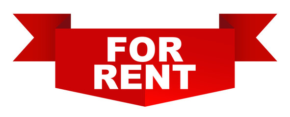 red vector banner for rent