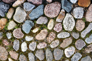 cobblestones on the ground of a city  avenue