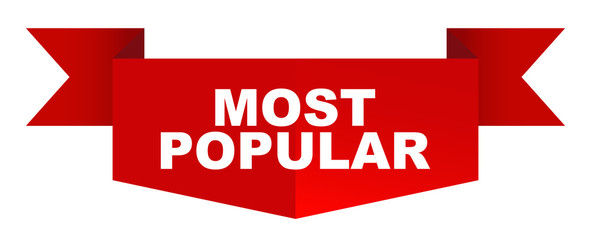 red vector banner most popular