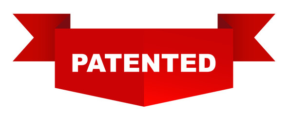 red vector banner patented