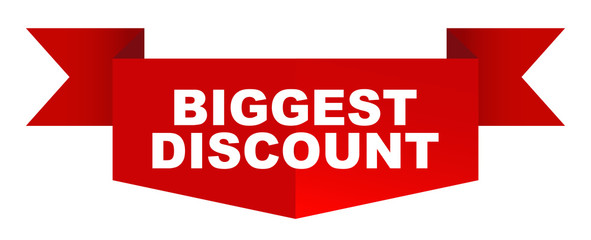 red vector banner biggest discount