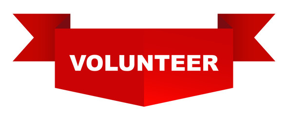 red vector banner volunteer