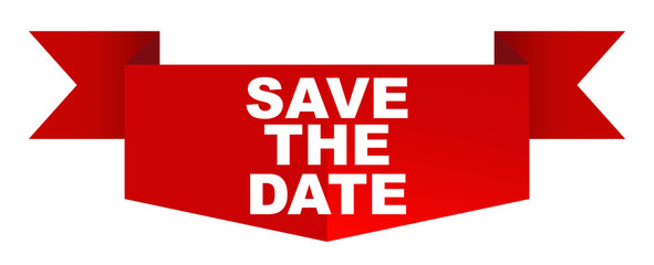red vector banner save the date